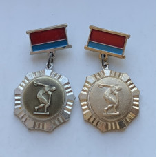Значок СССР метания диска