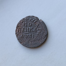 Монета 1 копейка 1706 года Царская Россия