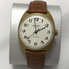 Мужские наручные часы cardinal 19 jewels СССР shockproof позолоченные