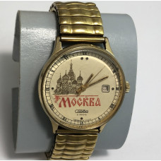 Мужские наручные часы Слава Москва позолоченные СССР