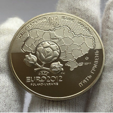 Памятная монета Украины 5 гривен Евро-2012 Киев 2011 года