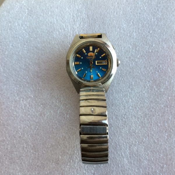 Жіночий наручний годинник Orient crystal 21 jewels AAA синій